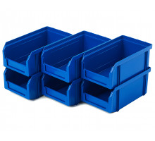 Пластиковый ящик Стелла-техник V-1-К6-синий , 180х200х140мм, комплект 6 штук