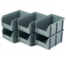 Пластиковый ящик Стелла-техник V-2-К6-серый , 260х300х250мм, комплект 6 штук