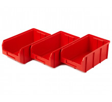 Пластиковый ящик Стелла-техник V-3-К3-красный , 210х370х300мм, комплект 3 штуки