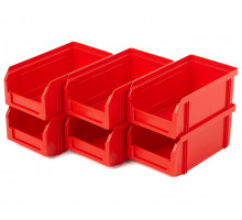Пластиковый ящик Стелла-техник V-1-К6-красный , 180х200х140мм, комплект 6 штук