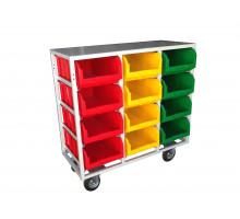 Стеллаж с направляющими Стелла-техник V4-12-160-К мобильный, односторонний, 12 ячеек, грузоподъемность до 300кг