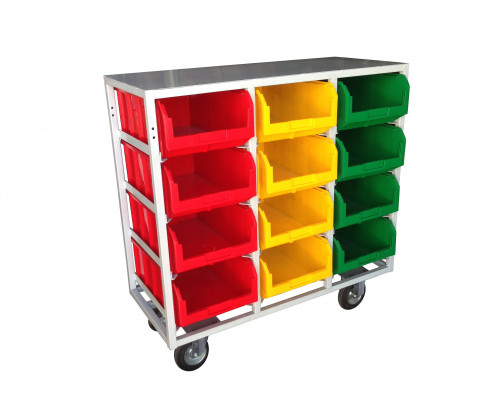 Стеллаж с направляющими Стелла-техник V4-12-160-К мобильный, односторонний, 12 ячеек, грузоподъемность до 300кг