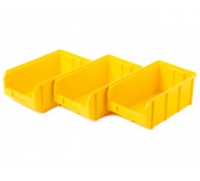 Пластиковый ящик Стелла-техник V-3-К3-желтый , 210х370х300мм, комплект 3 штуки