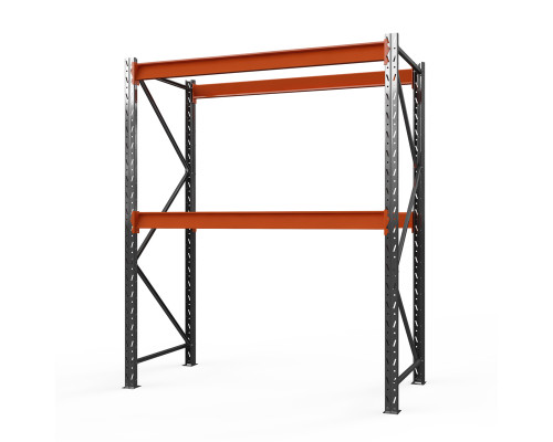 Стеллаж металлический Оптима, 2000x2500x600 мм. Ярусы: 2 шт. без настила