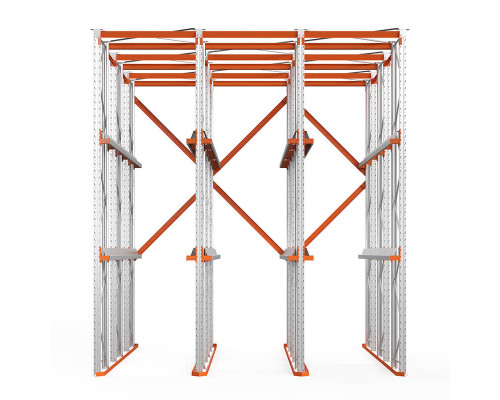 Стеллаж набивной паллетный (5000х4540х5000 мм), 3 линии, 3 яруса.