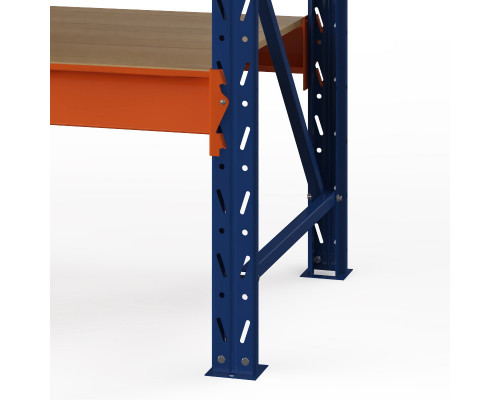 Стеллаж металлический Оптима, 3000x1530x785 мм. Ярусы: 3 шт. фанера