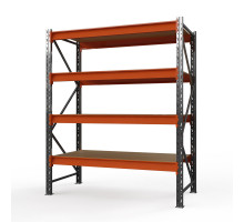 Стеллаж металлический Оптима, 3000x1530x785 мм. Ярусы: 4 шт. фанера