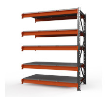 Секция приставная стеллажа металлического Оптима, 3000x1250x785 мм. Ярусы: 5 шт. метал.