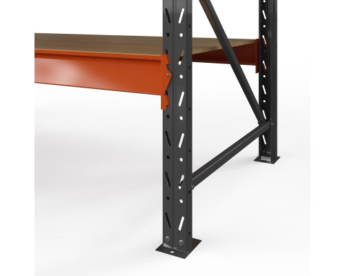 Стеллаж металлический Оптима, 2500x1250x785 мм. Ярусы: 5 шт. фанера