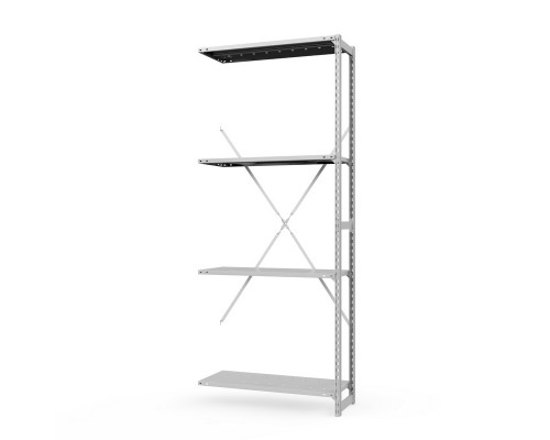 Секция приставная стеллажа металлического ТСУ Универсал, 2000x1060x300 мм. Полки: метал. перф.  4 шт.