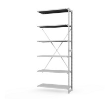 Секция приставная стеллажа металлического ТСУ Универсал, 3000x760x600 мм. Полки: метал. 6 шт.