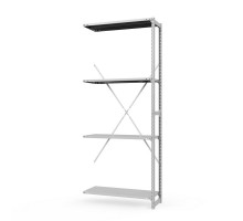 Секция приставная стеллажа металлического ТСУ Универсал, 2000x760x500 мм. Полки: метал. 4 шт.