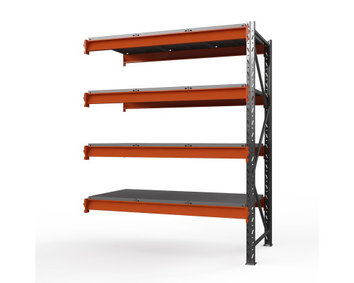 Секция приставная стеллажа металлического Оптима, 2500x2500x785 мм. Ярусы: 4 шт. метал.