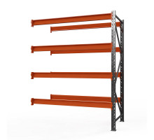 Секция приставная стеллажа металлического Оптима, 3000x1530x785 мм. Ярусы: 4 шт. без настила