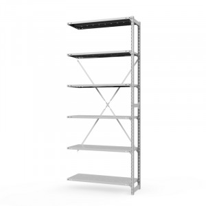 Секция приставная стеллажа металлического ТСУ Универсал, 3000x1060x600 мм. Полки: метал. перф.  6 шт.