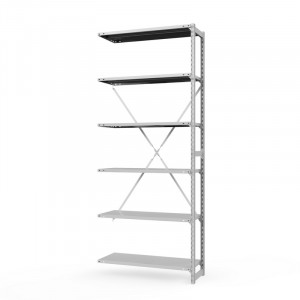 Секция приставная стеллажа металлического ТСУ Универсал, 3000x760x300 мм. Полки: метал. 6 шт.