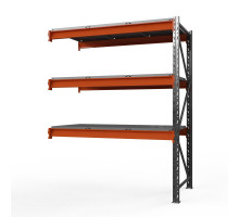 Секция приставная стеллажа металлического Оптима, 3000x1250x785 мм. Ярусы: 3 шт. метал.