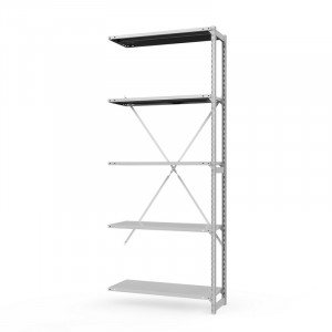 Секция приставная стеллажа металлического ТСУ Универсал, 2500x1060x400 мм. Полки: метал. усил. 5 шт.